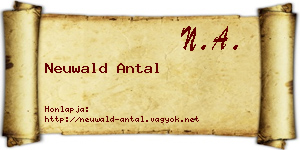 Neuwald Antal névjegykártya